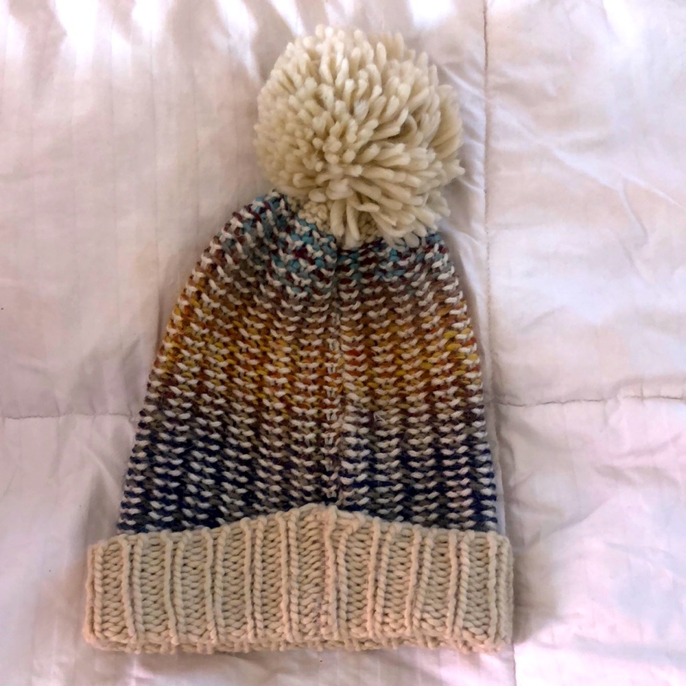 Warm fall colors knit beanie